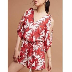Anthropologie 2017 NWOT tropical print romper (m)